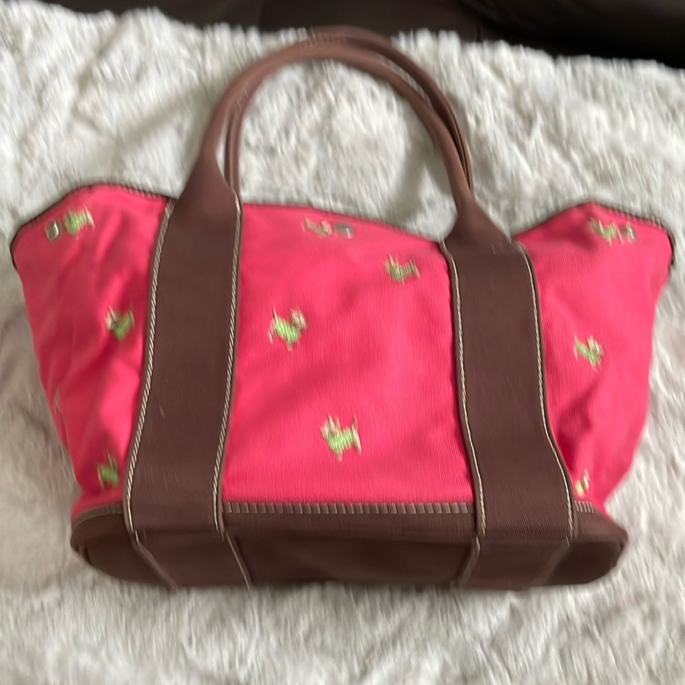 Vintage JCrew canvass with dog embroidered print.